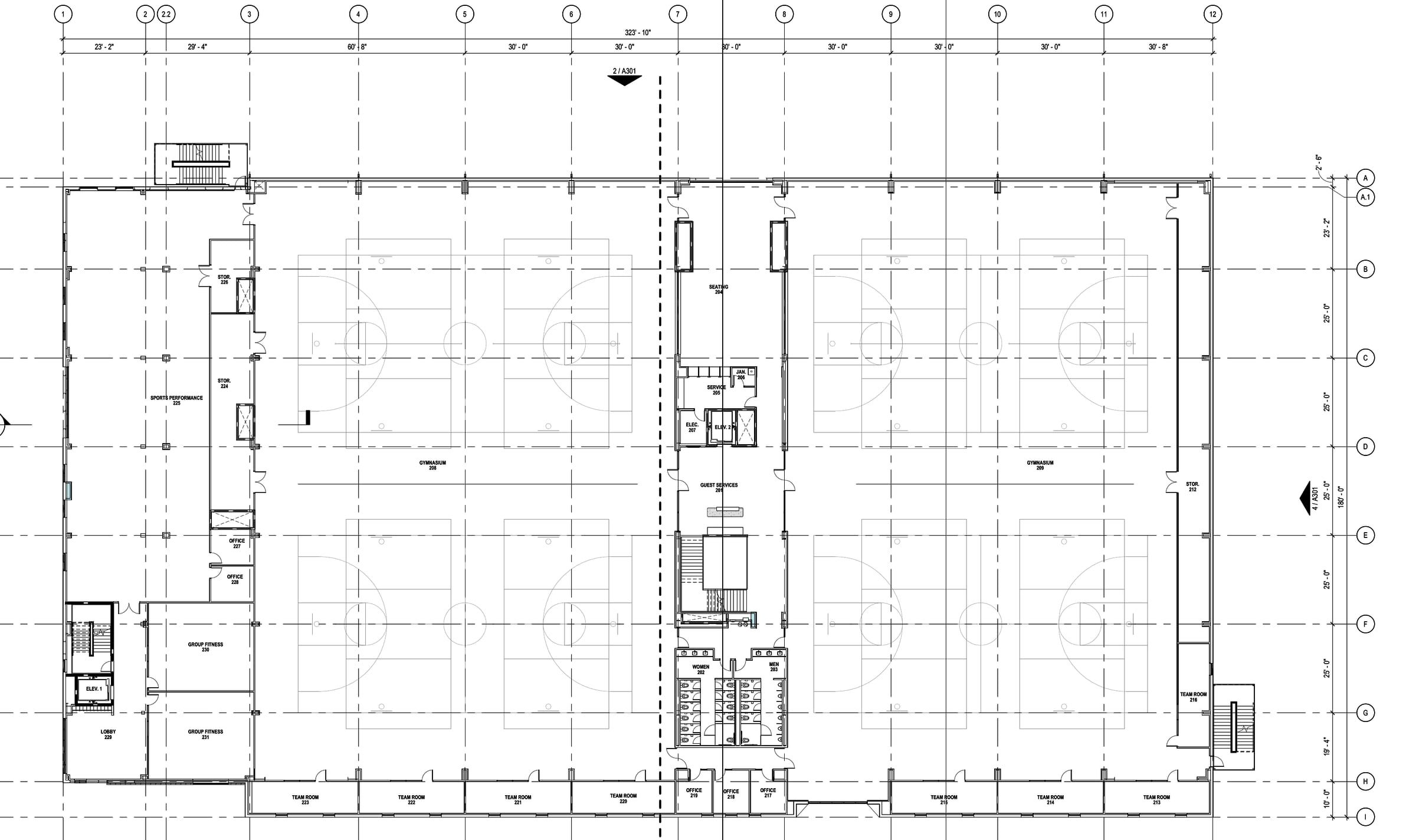 Level 2 · courts floor plan
