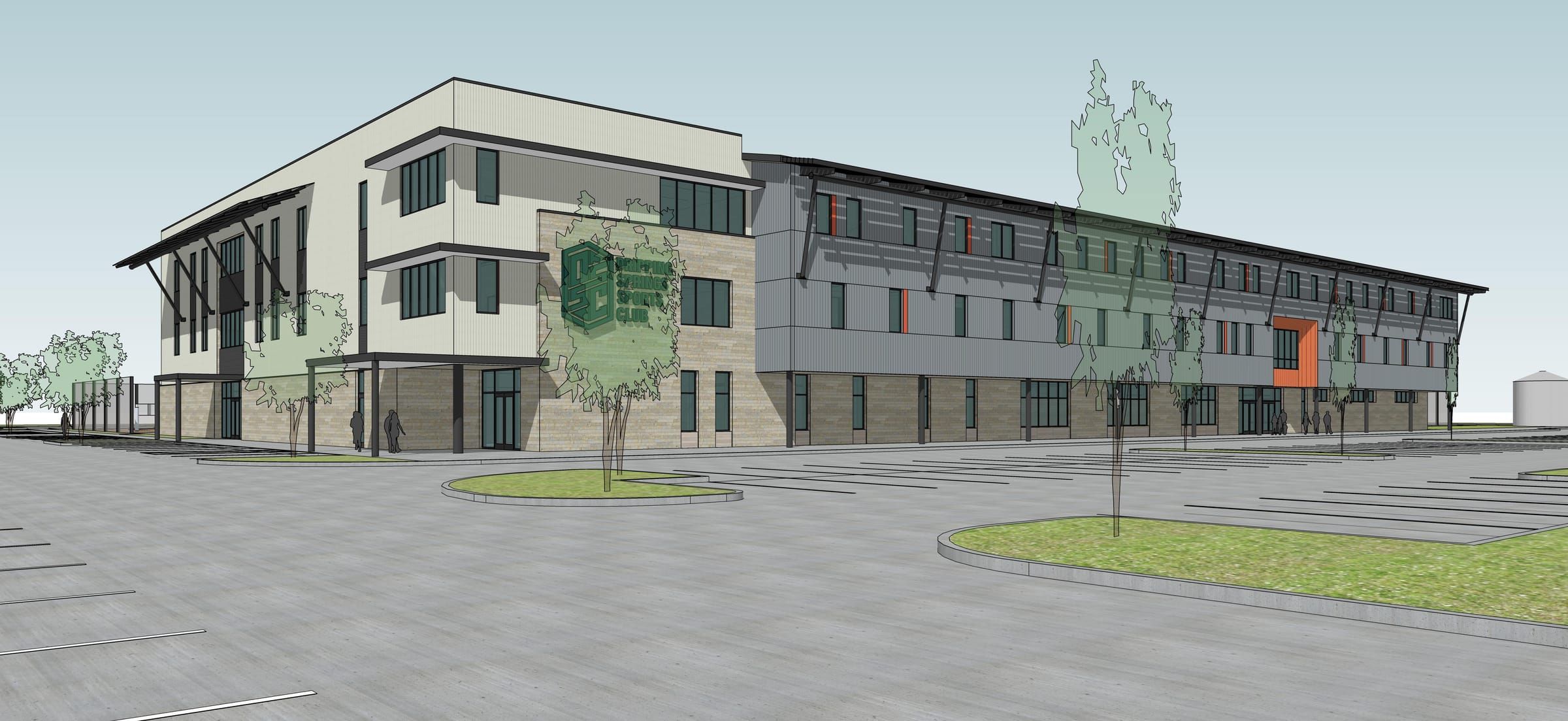 Rendering of the flagship’s southwest corner