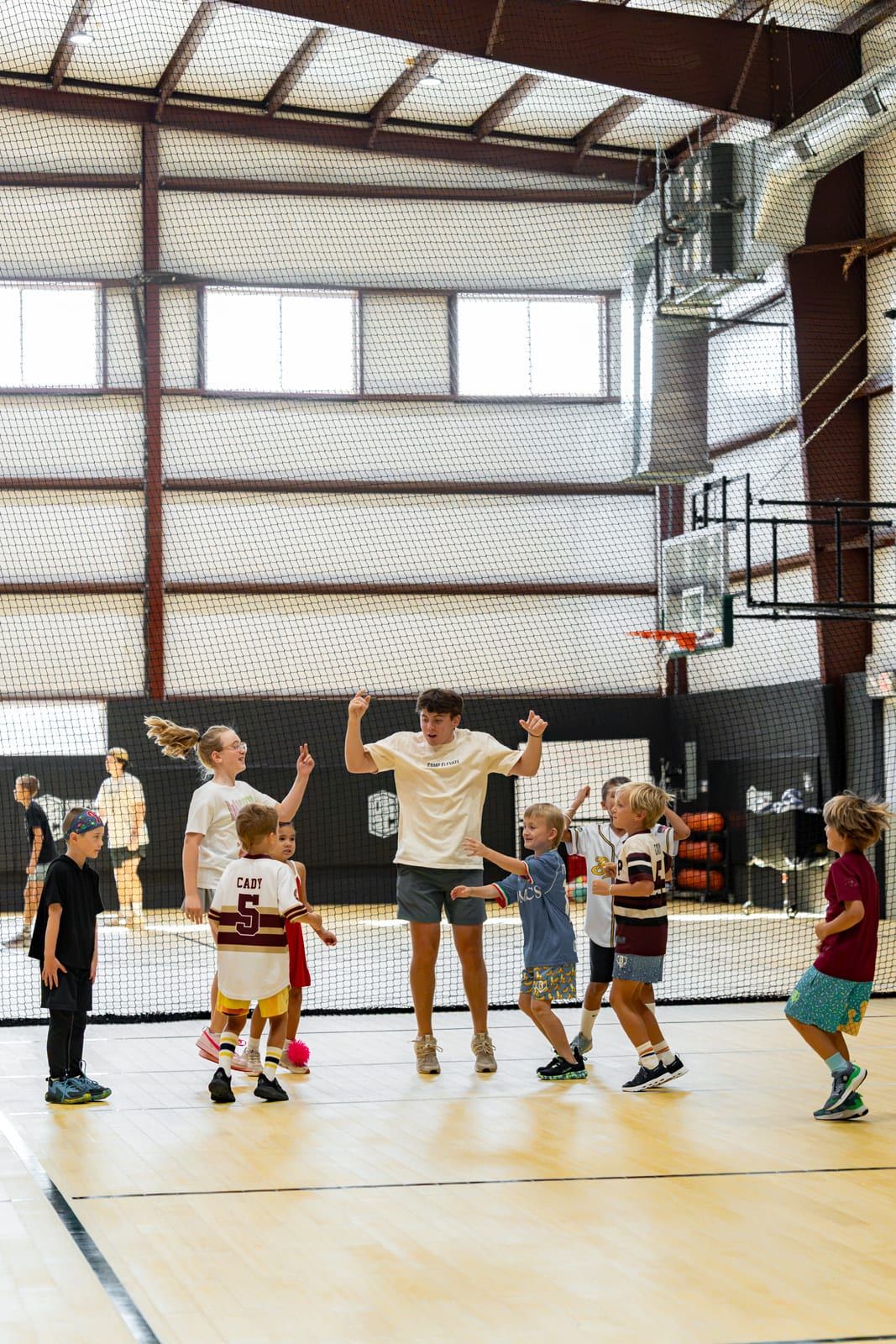 The Warehouse court from above, campers mid-game