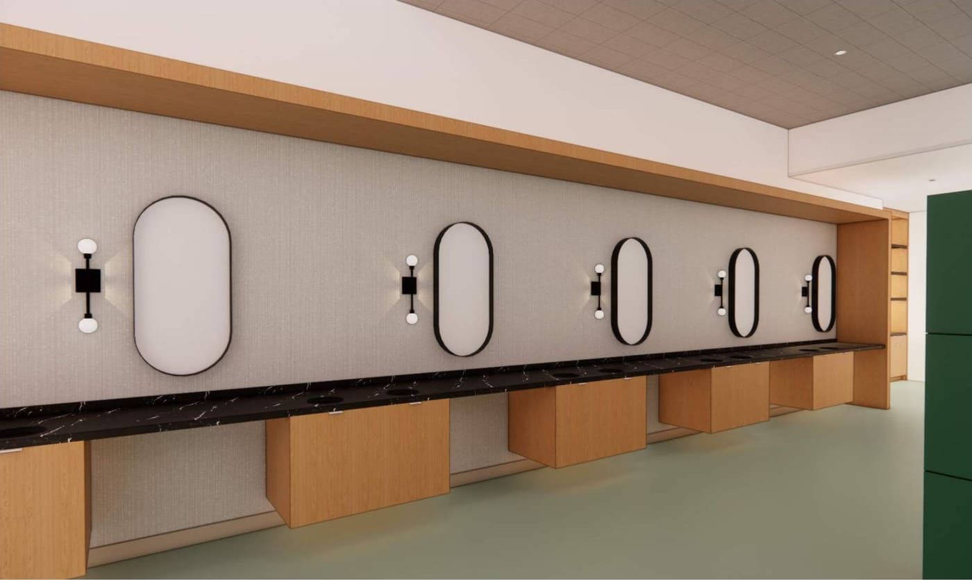 Rendering of the locker room